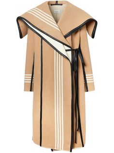 Burberry пальто в полоску с запахом