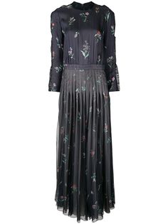 Giorgio Armani длинное платье с плиссированной юбкой и принтом