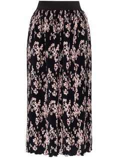 Paco Rabanne плиссированная юбка миди с цветочным принтом