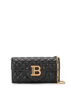 Balmain стегана сумка через плечо с металлическим логотипом