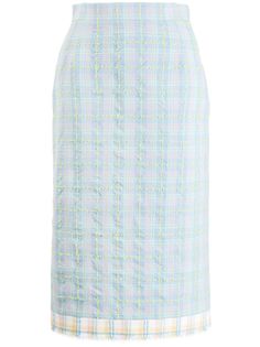 Thom Browne твидовая юбка в клетку