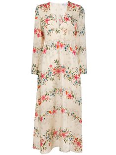 RedValentino платье макси с цветочным принтом