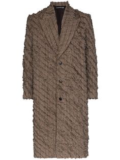 Y/Project однобортное пальто с бахромой