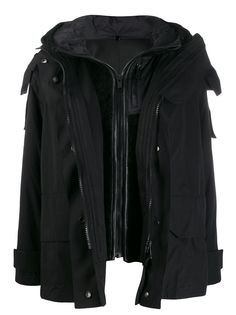 Yves Salomon Army многослойное пальто с капюшоном