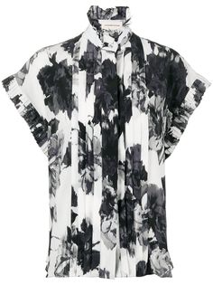 Alexandre Vauthier плиссированная блузка с цветочным принтом