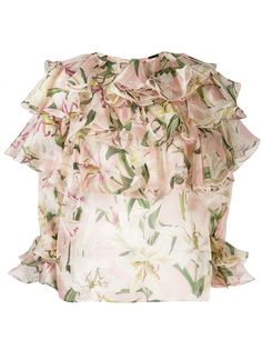 Dolce & Gabbana блузка с принтом и оборками