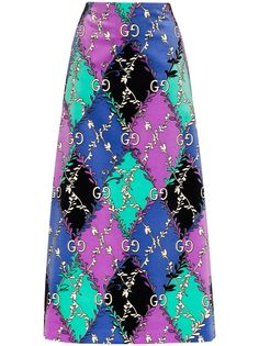 Gucci юбка с принтом GG Rhombus Ramage