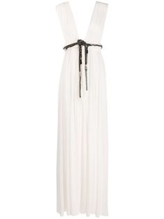 Saint Laurent длинное платье с поясом