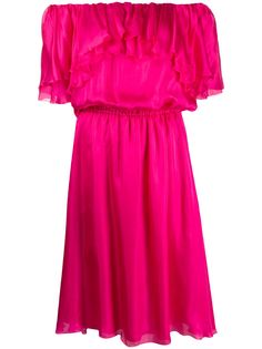 Blumarine ярусное платье миди с оборками