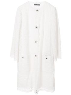 Dolce & Gabbana кружевное однобортное пальто