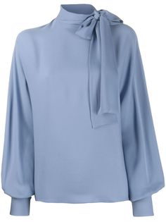 Valentino блузка с драпировкой и бантом