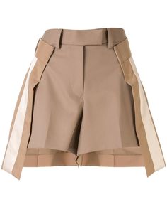 Sacai шорты с атласными вставками