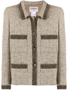 Chanel Pre-Owned пиджак прямого кроя с карманами