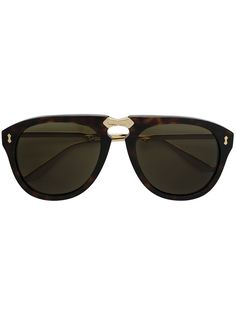 Gucci Eyewear солнцезащитные очки-авиаторы с эффектом черепашьего панциря