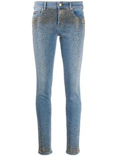 Versace Jeans Couture декорированные джинсы скинни