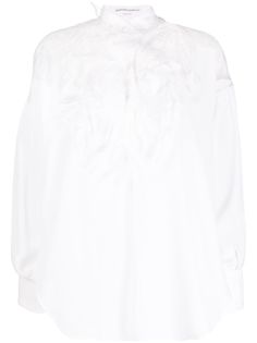 Ermanno Scervino рубашка с отделкой перьями
