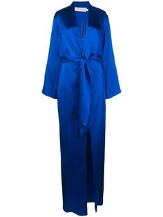 Michelle Mason длинное платье с завязками в стиле кимоно