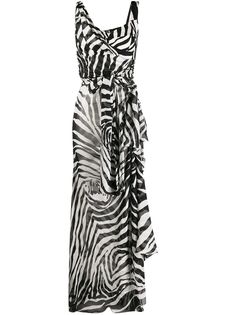 Dolce & Gabbana платье асимметричного кроя с зебровым принтом