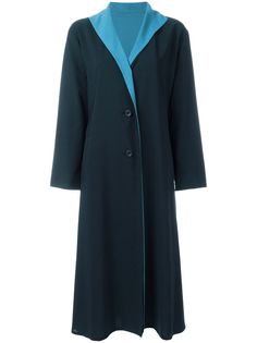 Issey Miyake Pre-Owned пальто с контрастными лацканами