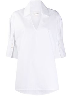 Jil Sander рубашка с открытым воротником
