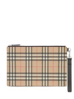 Burberry клатч в клетку Vintage Check на молнии