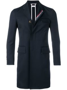 Thom Browne саржевое пальто с высокими проймами и полосками