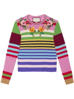 Gucci трикотажный топ с вышивкой