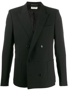 Saint Laurent двубортный пиджак узкого кроя