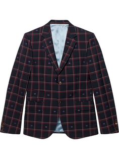 Gucci клетчатый блейзер Cambridge с узором GG