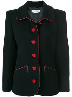 Yves Saint Laurent Pre-Owned пиджак с контрастной окантовкой