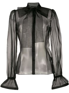Dolce & Gabbana прозрачная блузка с бантом