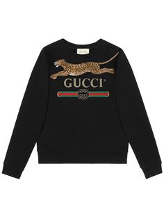 Gucci толстовка с логотипом и леопардом Gucci
