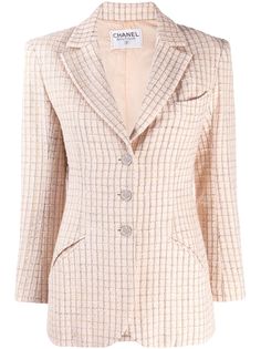Chanel Pre-Owned клетчатый блейзер 2000-х годов