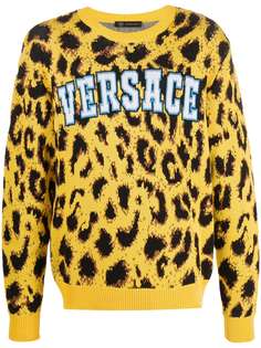 Versace джемпер с леопардовым узором