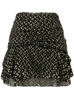Saint Laurent драпированная юбка мини с принтом