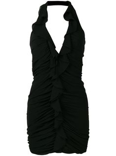 Saint Laurent платье мини с глубоким V-образным вырезом