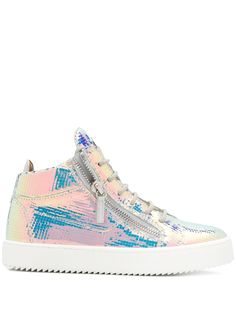 Giuseppe Zanotti высокие кеды с голографическим эффектом