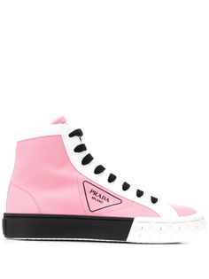 Prada высокие кеды с логотипом