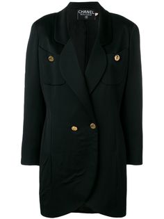Chanel Pre-Owned длинное пальто 1980-х годов
