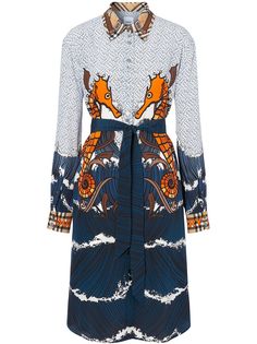 Burberry платье-рубашка с монограммой