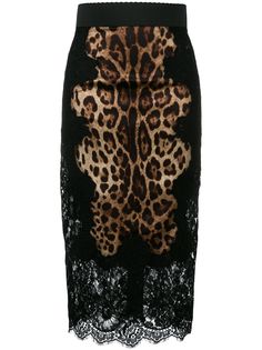 Dolce & Gabbana юбка-карандаш с леопардовым принтом