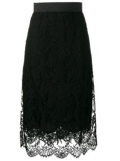 Dolce & Gabbana кружевная юбка миди с цветочным узором