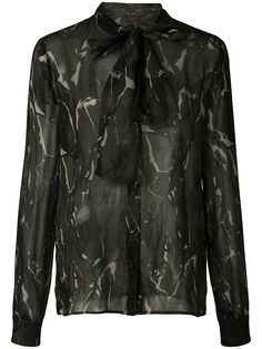 Saint Laurent блузка с камуфляжным принтом