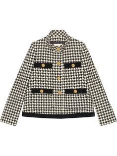 Gucci твидовый жакет в ломаную клетку