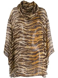 Dolce & Gabbana Pre-Owned полупрозрачная блузка 1990-х годов с тигровым принтом