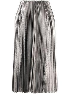 Balenciaga плиссированная юбка с эффектом металлик