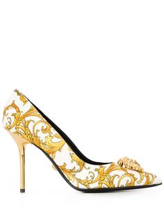 Versace туфли-лодочки с принтом Baroque и декором Medusa
