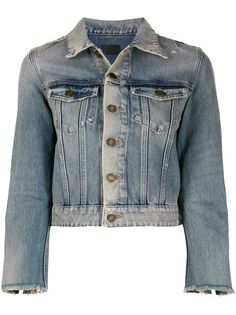 Saint Laurent джинсовая куртка с эффектом потертости