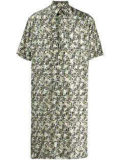 Fendi рубашка оверсайз с логотипом