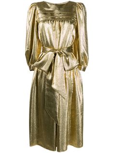 Marc Jacobs платье с пышными рукавами и эффектом металлик
